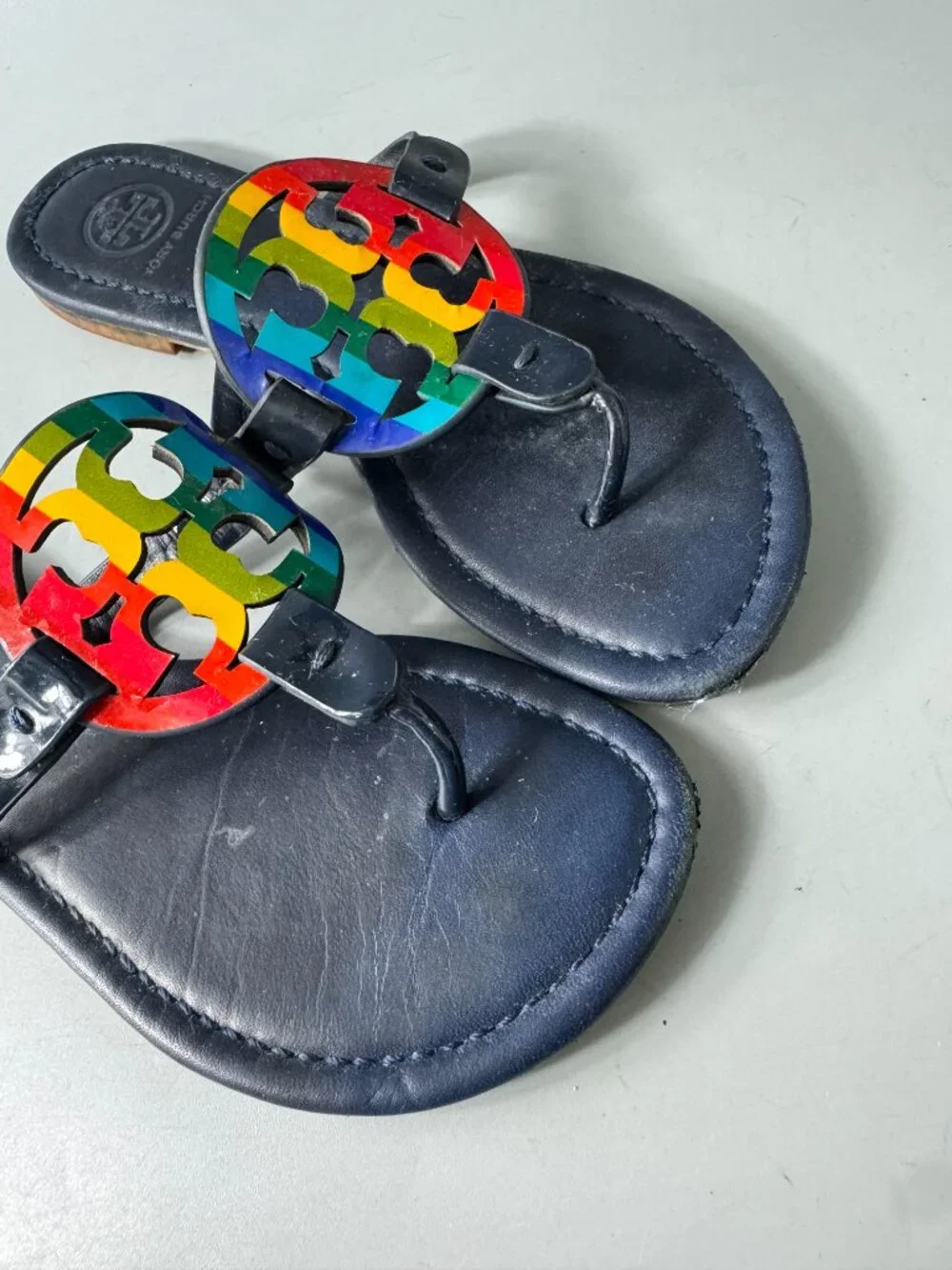 Tory Burch Miller Rainbow Flat Sandals Sz 6.5